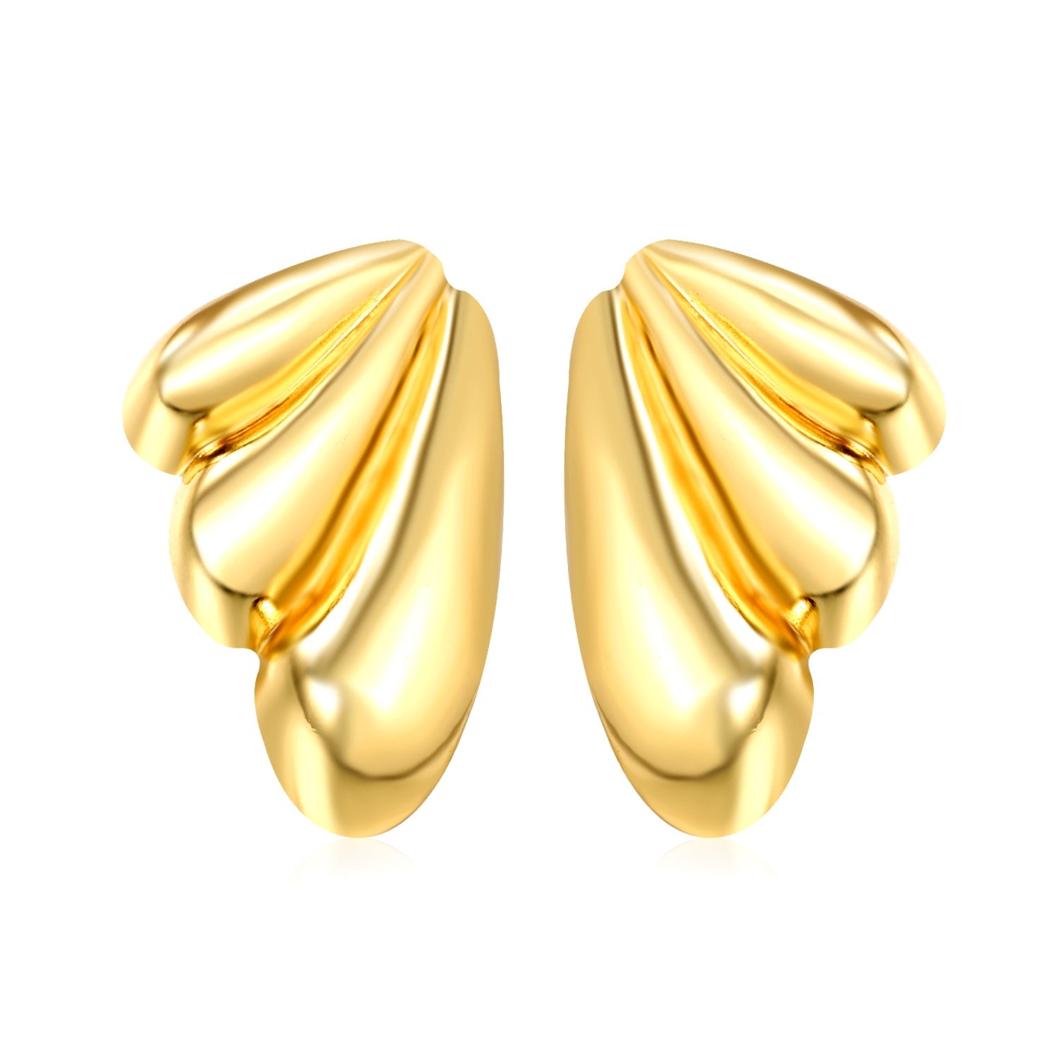 22*25mm winged stud earrings gold color asonjewelry